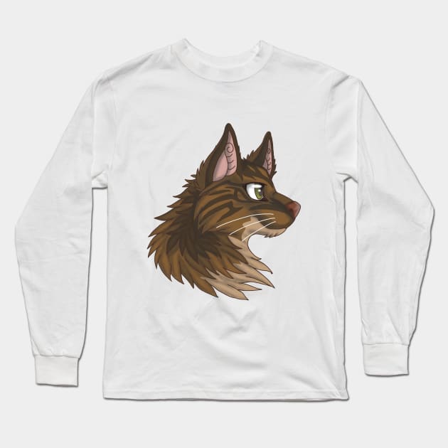 Light Brown Maine Coon Long Sleeve T-Shirt by Bamsdrawz